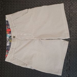 NEW Lululemon Mens White Gray  Seersucker Shorts 34